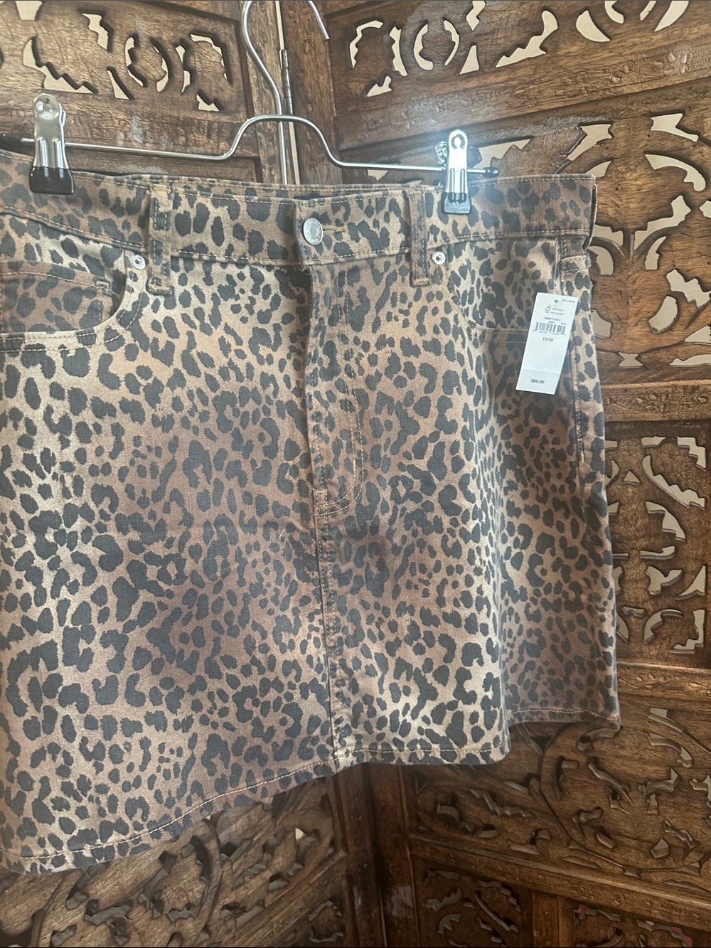 GAP Leopard Print Mini Skirt in Brown and Black
